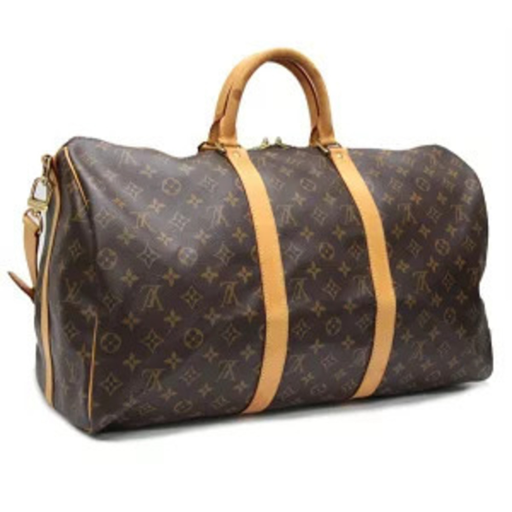 Louis Vuitton Keepall Monogram Boston Bag Bandouliere Brown